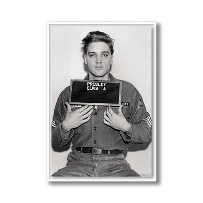 Elvis Presley Military Enlistment Photo Framed Poster