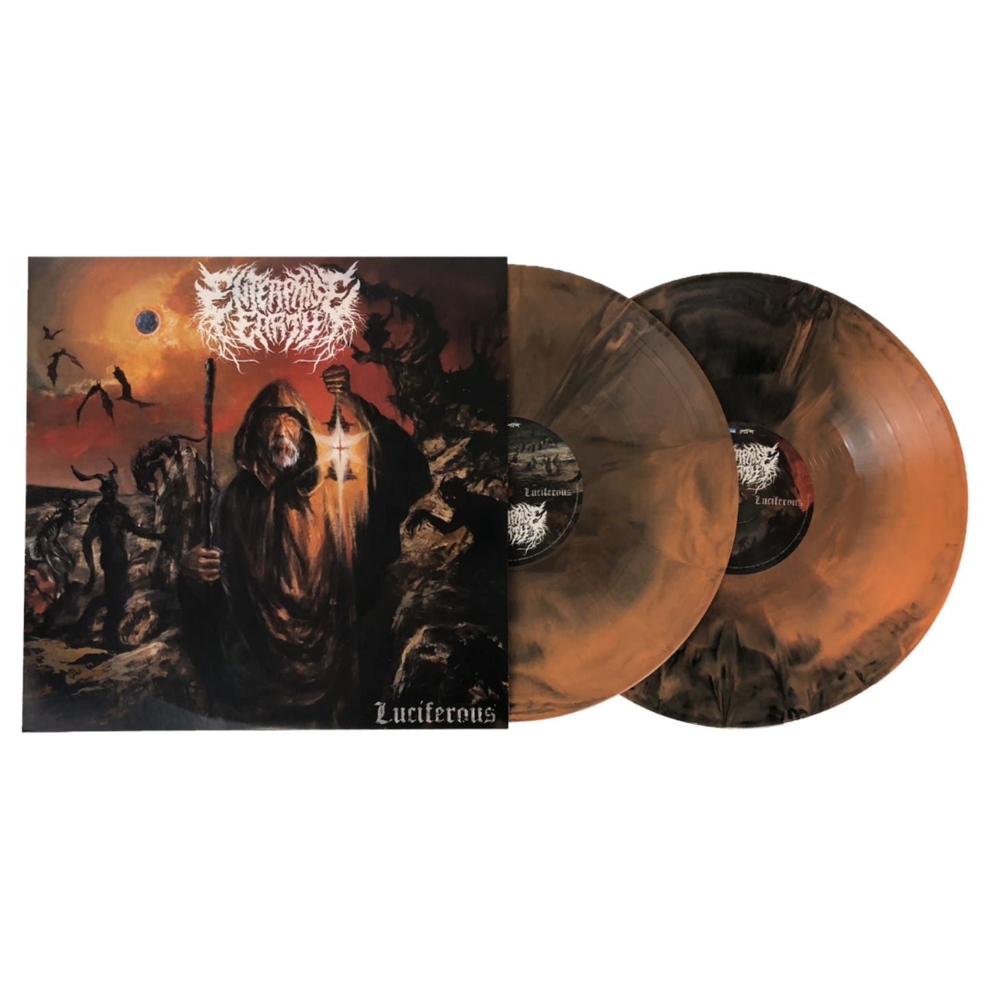 Enterprise Earth - "Luciferous" Orange and Black Galaxy Vinyl Record