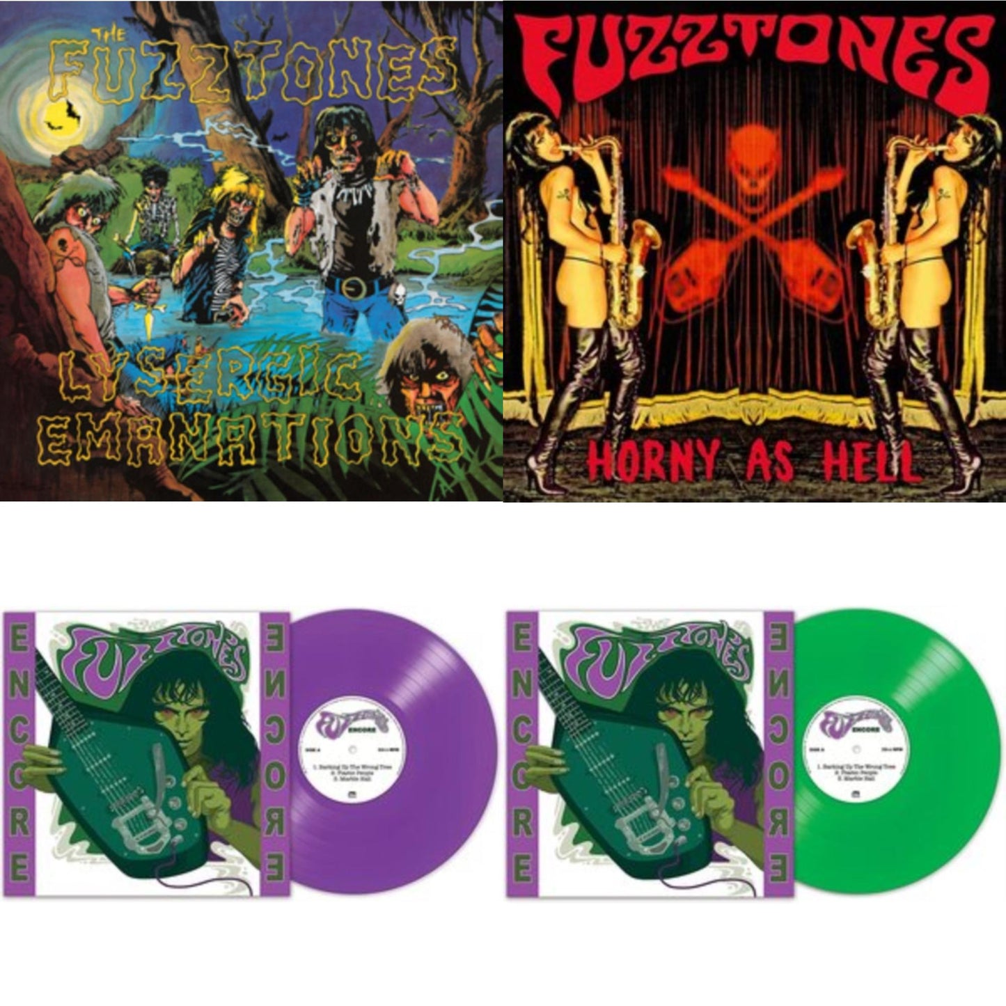 Fuzztones - Fuzztones - Lysergic Emanations (1985) (Remastered & Expanded) & Horny As Hell & Encore (Purple LP Vinyl) & Encore (Green LP Vinyl)