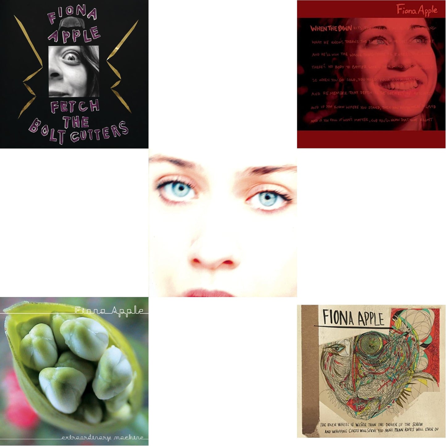 Fiona Apple - Fetch The Bolt Cutters & Extraordinary Machine & Tidal & When The Pawn & Idler Wheel Is Wiser Than The Driver - CD Bundle