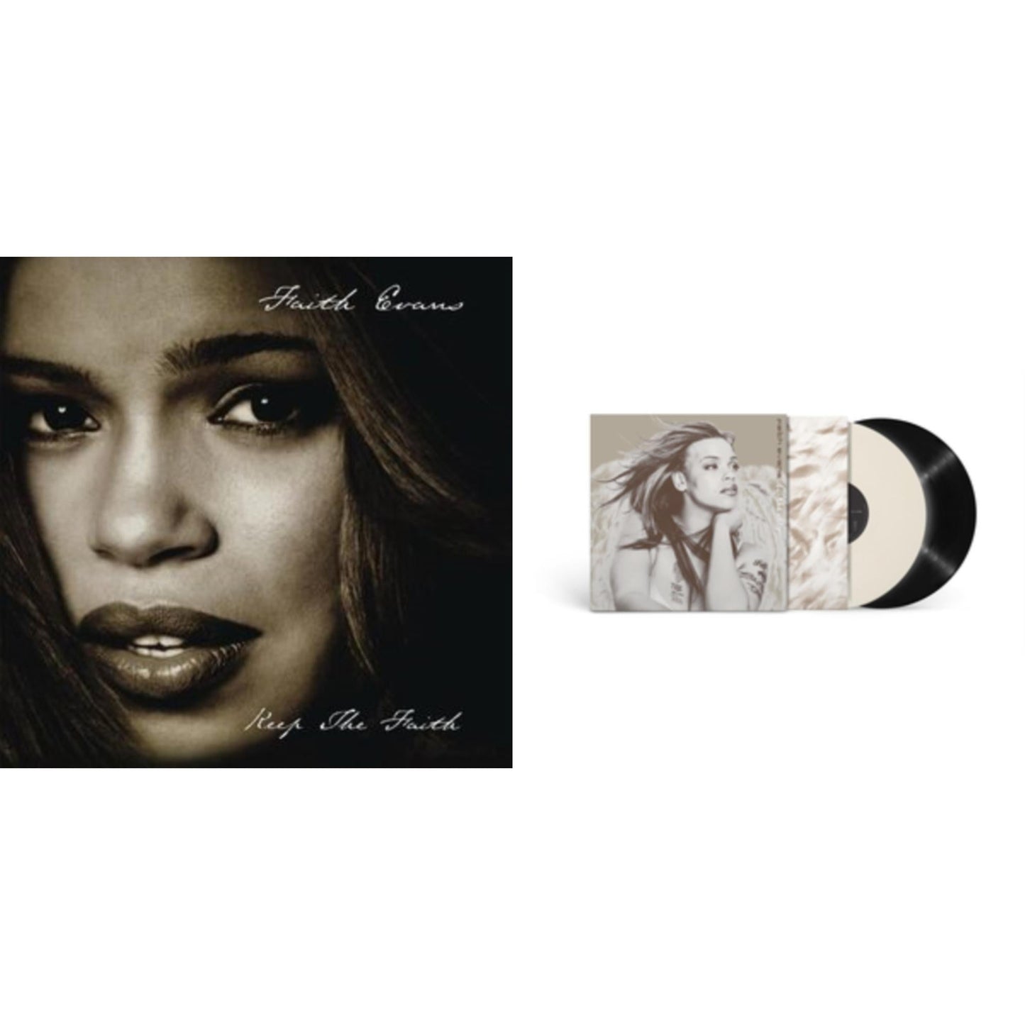 Faith Evans - Keep The Faith (25Th Anniversay/2LP/Black & Black Split Vinyl) & Faithfully (2LP/Black & White Vinyl/Bad Boy Etching Vinyl)