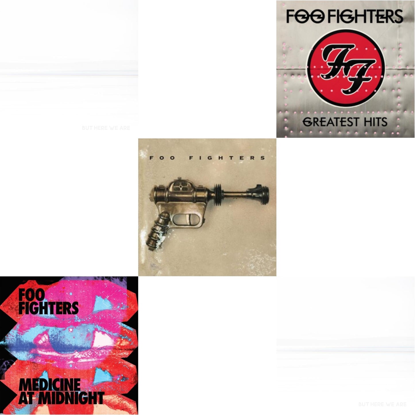 Foo Fighters - Medicine At Midnight (140G) & But Here We Are (White LP Vinyl) & But Here We Are & Greatest Hits (2LP/Dl Card/Gatefold) & Foo Fighters (Dl Card)