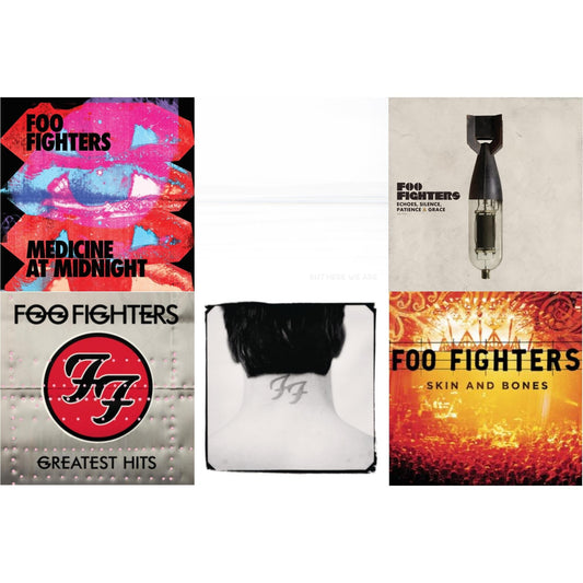 Foo Fighters - Medicine At Midnight (140G) & But Here We Are (White LP Vinyl) & Echoes Silence Patience & Grace & Greatest Hits (2LP/Dl Card/Gatefold) & There Is Nothing Left To Lose (2LP/Dl Card) & Skin & Bones (2LP/Dl Card)
