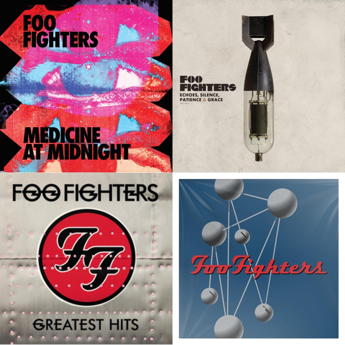 Foo Fighters - Medicine At Midnight (140G) & Echoes Silence Patience & Grace & Greatest Hits (2LP/Dl Card/Gatefold) & Colour & The Shape (2LP/Dl Card)
