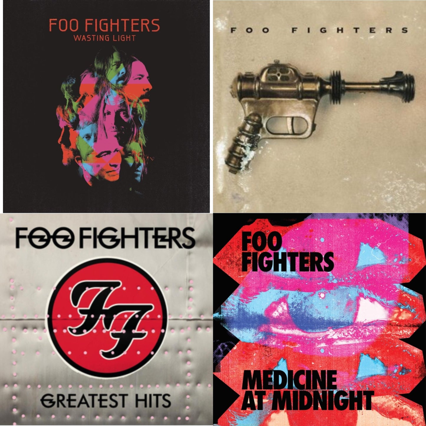 Foo Fighters - Medicine At Midnight (140G) & Greatest Hits (2LP/Dl Card/Gatefold) & Wasting Light (2LP/Dl Card/Gatefold) & Foo Fighters (Dl Card)