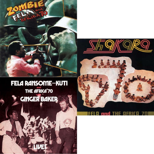 Fela Kuti - Zombie & Fela Live With Ginger Baker & Shakara - LP Vinyl Bundle