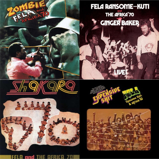 Fela Kuti - Zombie & Fela Live With Ginger Baker & Shakara & Expensive Shit - LP Vinyl Bundle