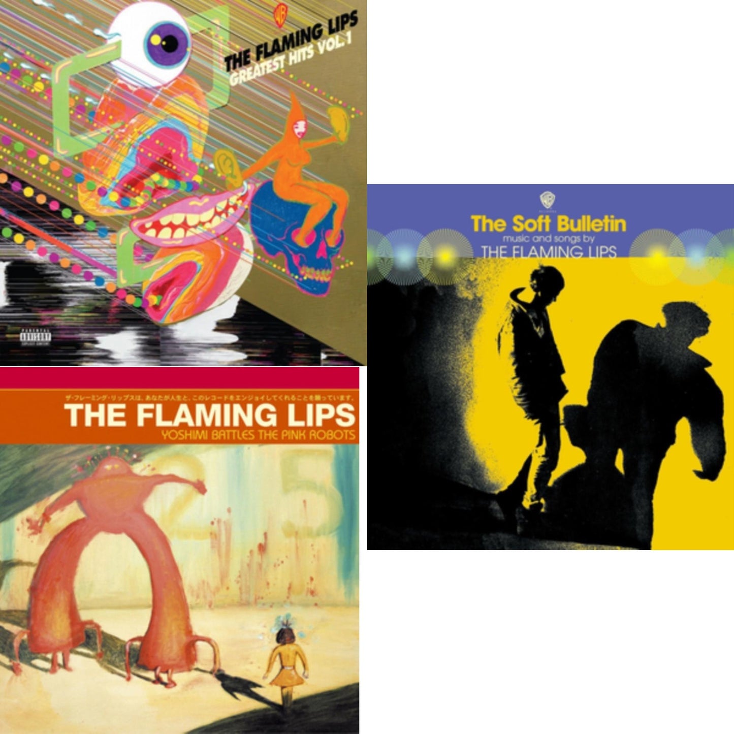 Flaming Lips - Greatest Hits, Vol. 1 (X) & Yoshimi Battles The Pink Robots & Soft Bulletin - LP Vinyl Bundle