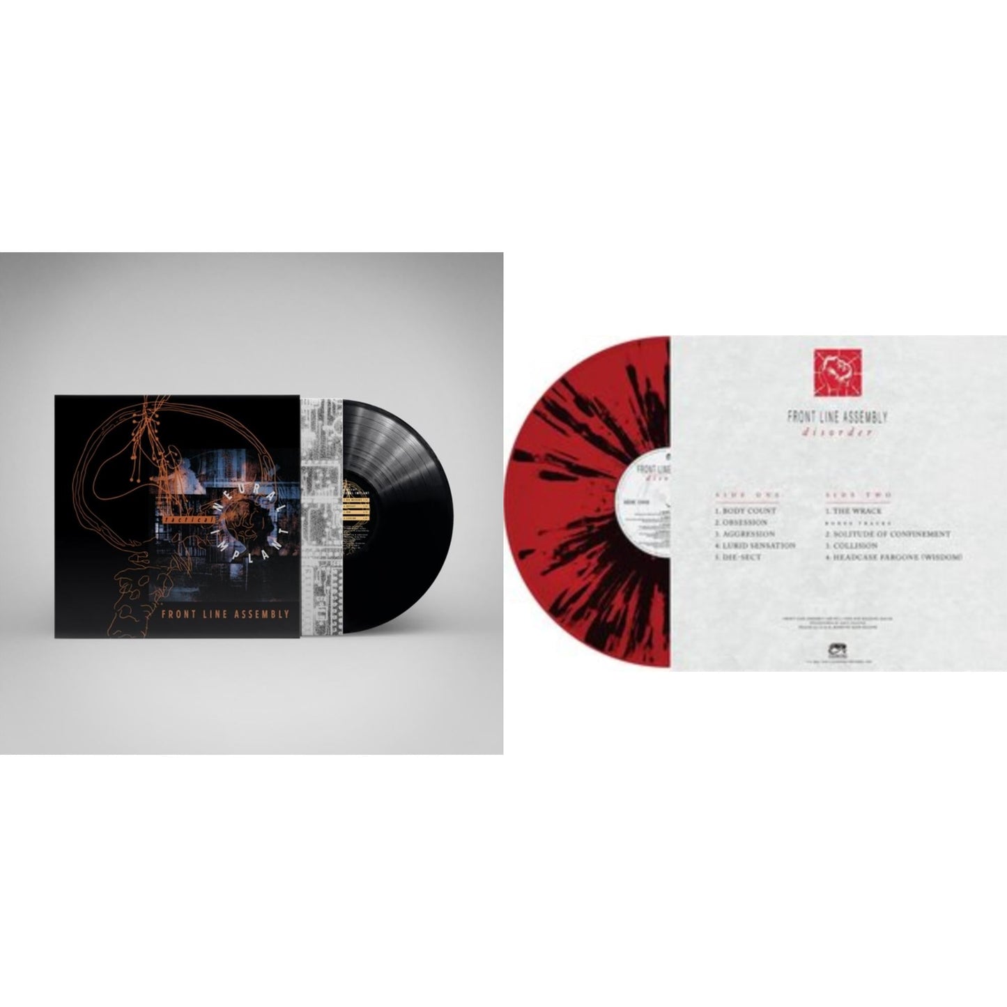 Front Line Assembly - Tactical Neural Implant (Remastered) & Disorder (Red & Black Splatter LP Vinyl)