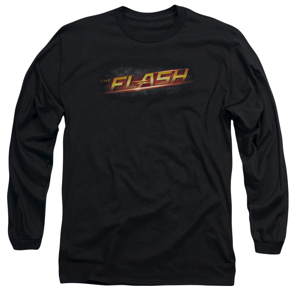 The Flash Logo Mens Long Sleeve Shirt Black Officially Licensed