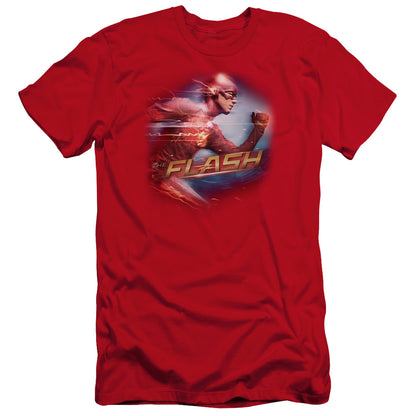 The Flash Fastest Man Premium Bella Canvas Slim Fit Mens T Shirt Red