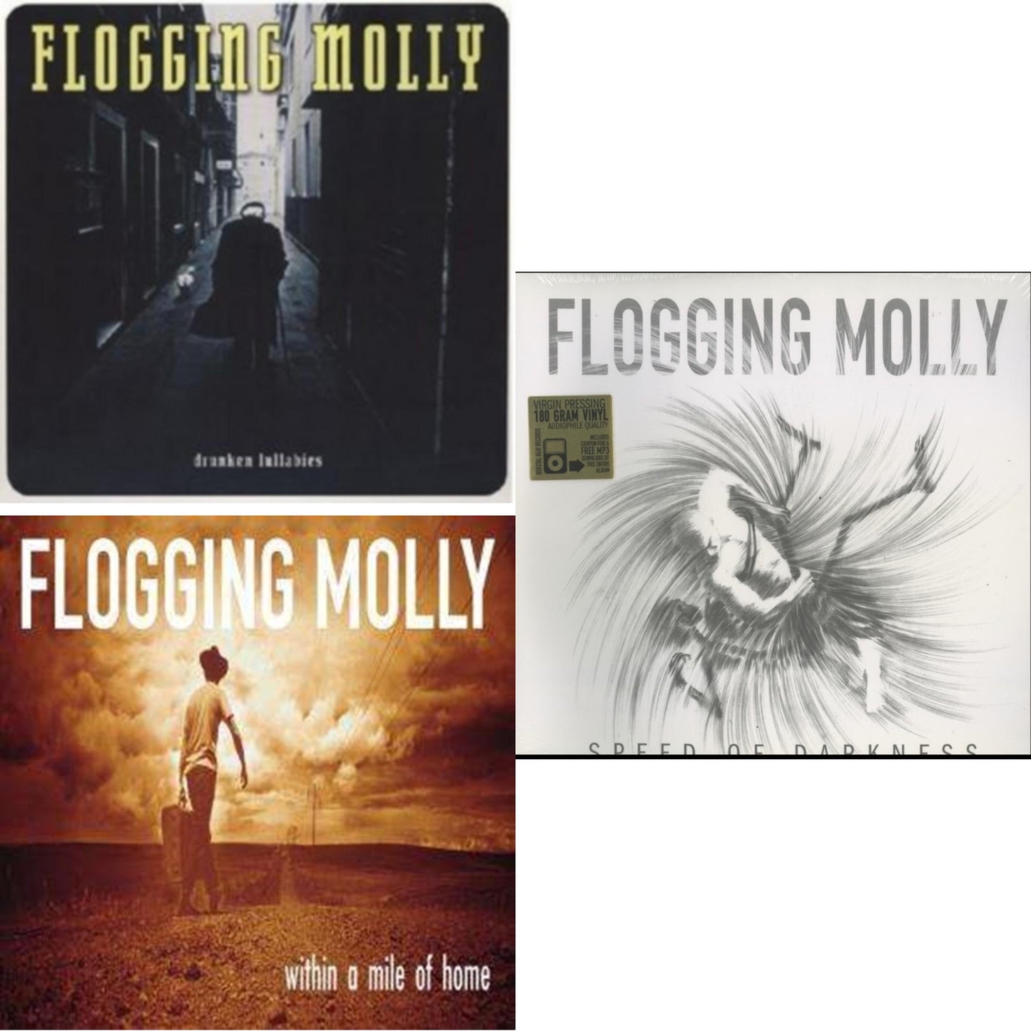 Flogging Molly - Drunken Lullabies & Within A Mile Of Home & Speed Of Darkness - LP Vinyl Bundle