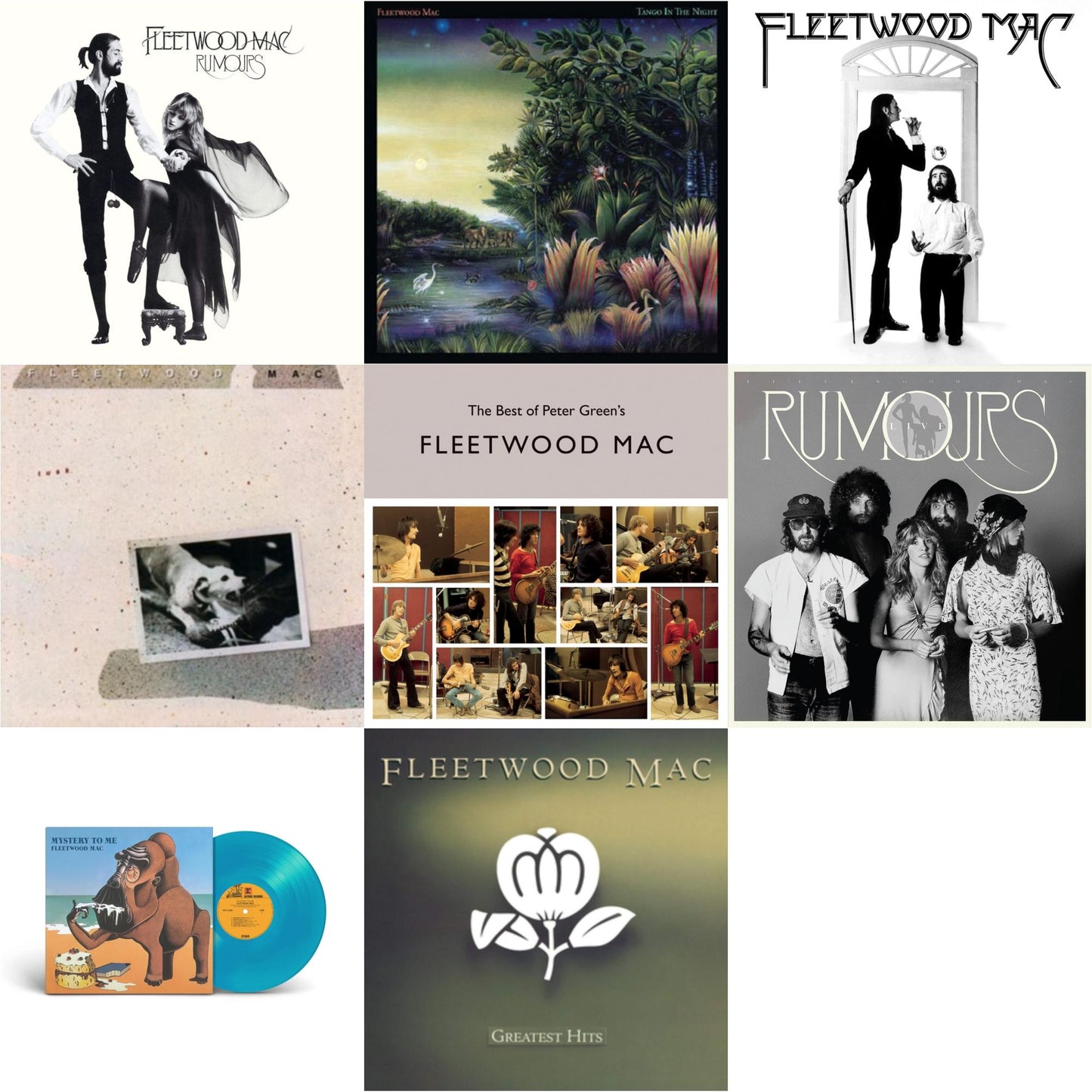 Fleetwood Mac - Rumours & Tango In The Night & Fleetwood Mac & Tusk (2LP) & Best Of Peter Green's Fleetwood Mac (2LP/140G) & Rumours Live (2LP) & Mystery To Me (Ocean-Blue LP Vinyl) (Rocktober) & Greatest Hits