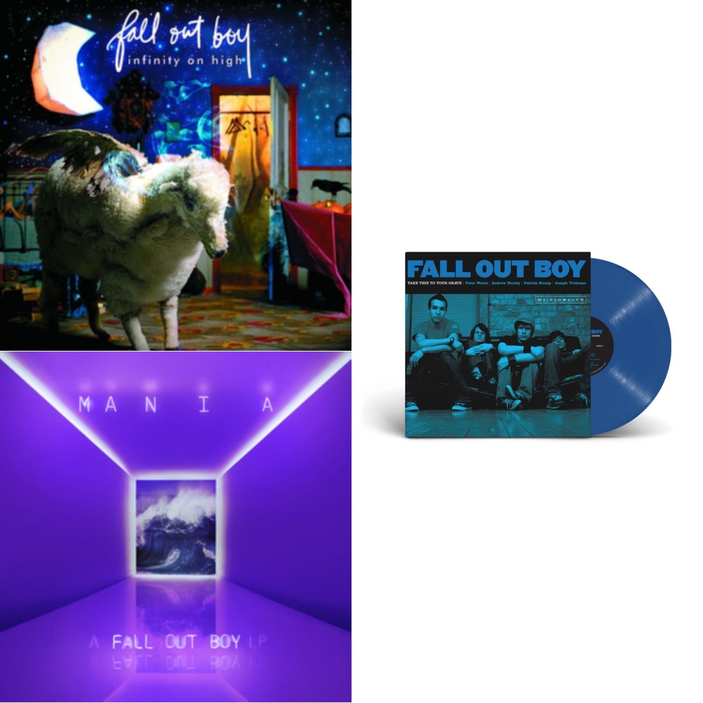 Fall Out Boy - Take This To Your Grave (20Th Anniversary/Blue Jay LP Vinyl) & Infinity On High & M A N I  A (LP)