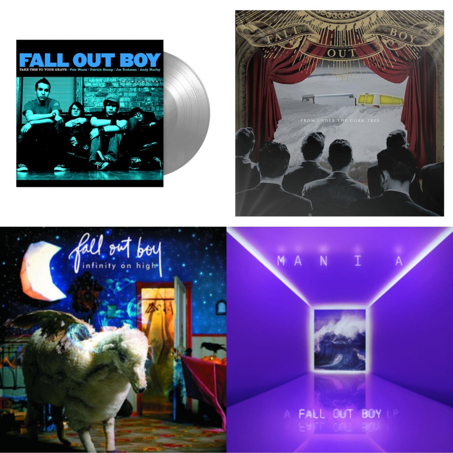 Fall Out Boy - Take This To Your Grave (Fbr 25Th Anniversary Edition/Silver LP Vinyl) & From Under The Cork Tree & Infinity On High & M A N I  A (LP)