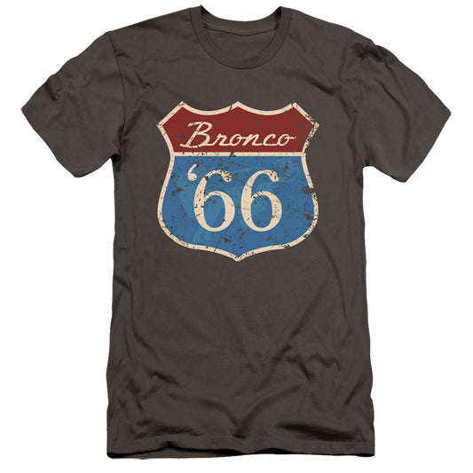 Ford Bronco Route 66 Bronco Hbo Premium Bella Canvas Slim Fit Mens T Shirt Charcoal