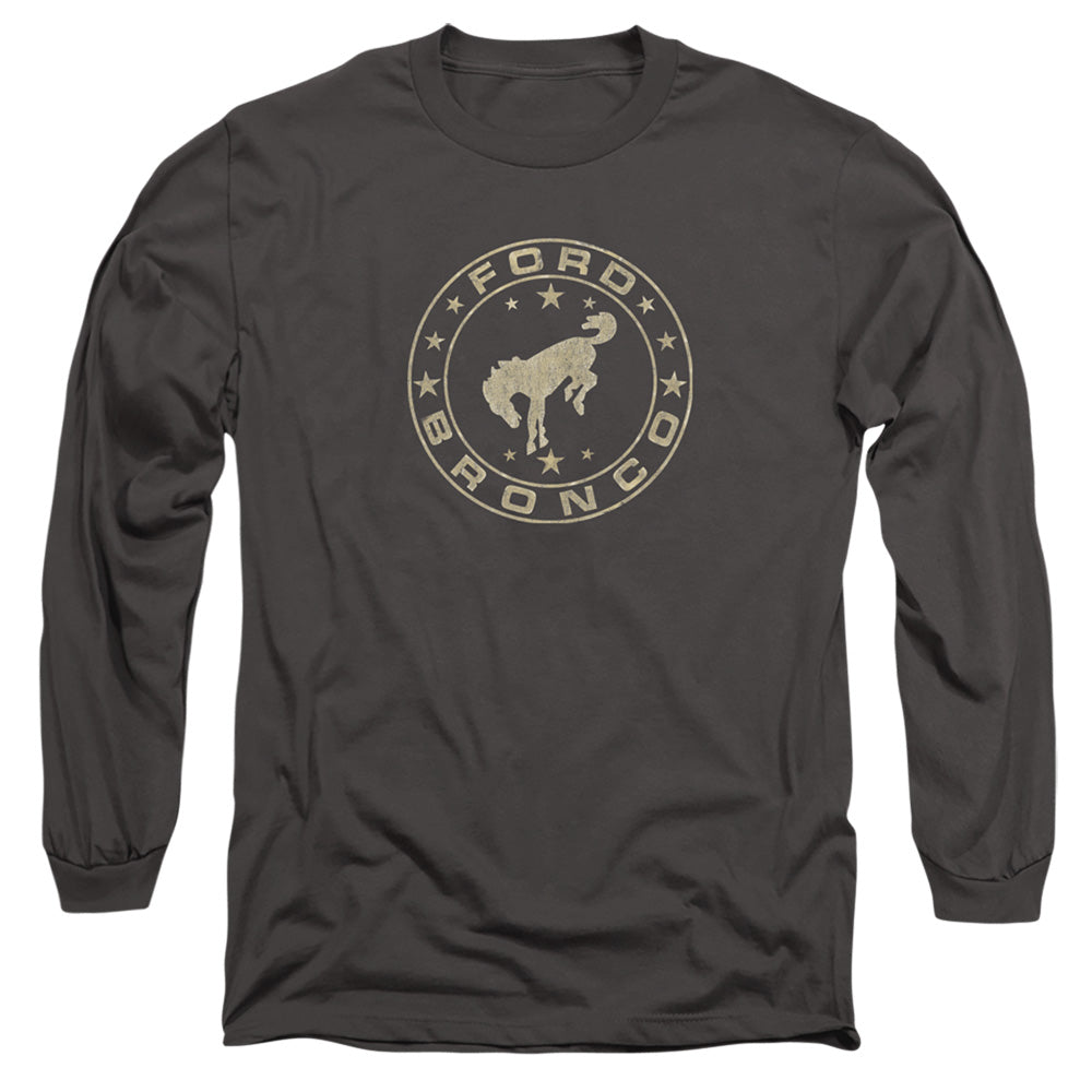 Ford Bronco Vintage Star Bronco Mens Long Sleeve Shirt Charcoal