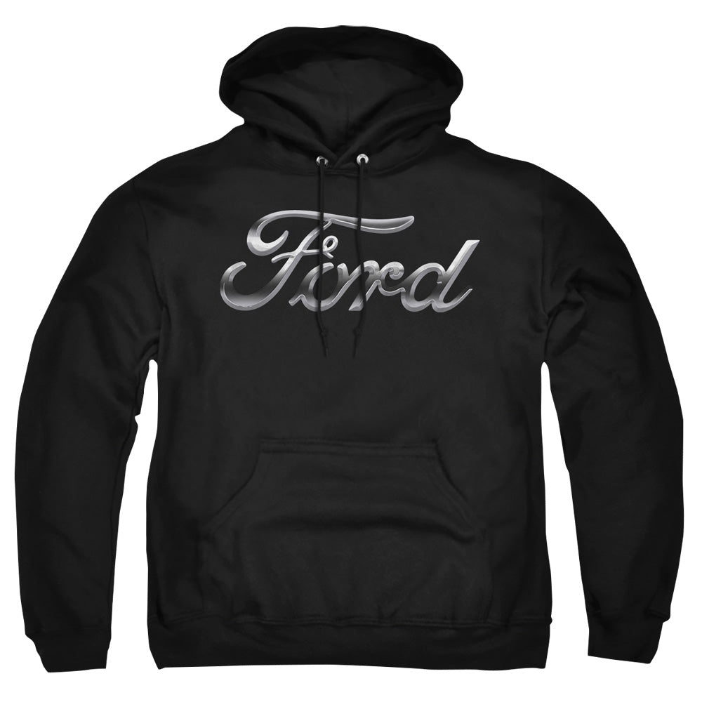 Ford Chrome Ford Logo Mens Hoodie Black