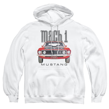Ford Mustang 69 Mach 1 Mens Hoodie White