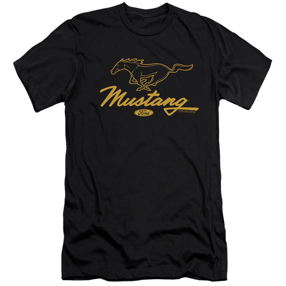 Ford Mustang Pony Script Hbo Premium Bella Canvas Slim Fit Mens T Shirt Black