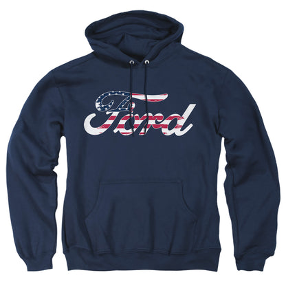 Ford Flag Logo Mens Hoodie Navy