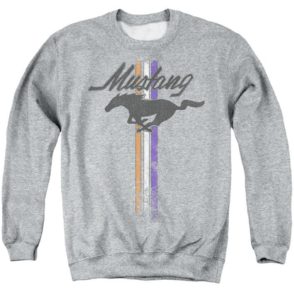 Ford Mustang Mustang Stripes Mens Crewneck Sweatshirt Athletic Heather