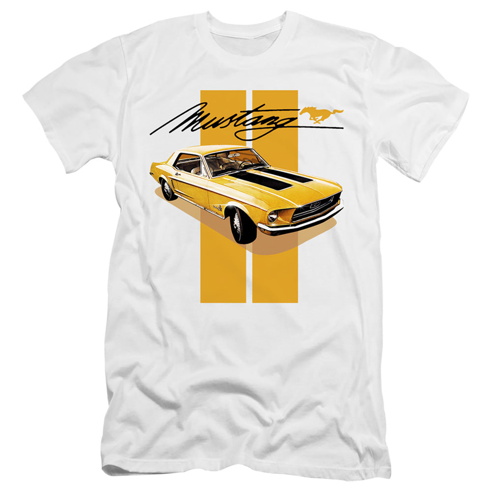 Ford Mustang Stang Stripes Hbo Premium Bella Canvas Slim Fit Mens T Shirt White