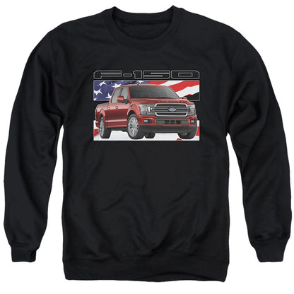 Ford Trucks F 150 Flag Mens Crewneck Sweatshirt Black