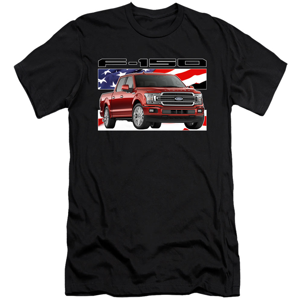 Ford Trucks F 150 Flag Hbo Premium Bella Canvas Slim Fit Mens T Shirt Black