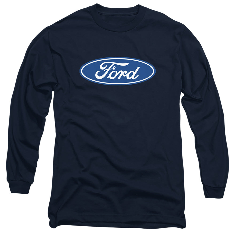 Ford Dimensional Logo Mens Long Sleeve Shirt Navy Officially Licensed