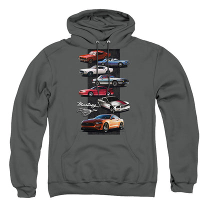 Ford Mustang Mustang Stack Mens Hoodie Charcoal Officially Licensed