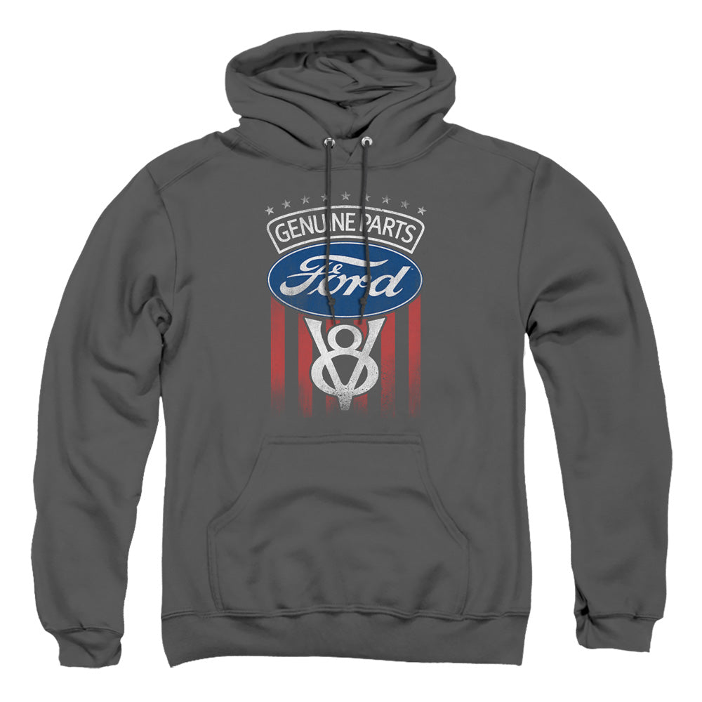 Ford Genuine Parts Flag Mens Hoodie Charcoal Officially Licensed