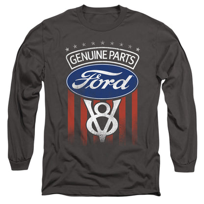 Ford Genuine Parts Flag Mens Long Sleeve Shirt Charcoal Officially Licensed
