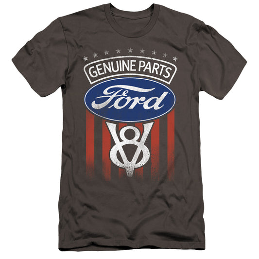 Ford Genuine Parts Flag Hbo Premium Bella Canvas Slim Fit Mens T Shirt Charcoal