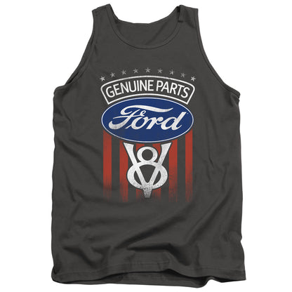 Ford Genuine Parts Flag Mens Tank Top Shirt Charcoal