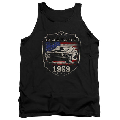 Ford Mustang 1969 Flag Mens Tank Top Shirt Black Officially Licensed