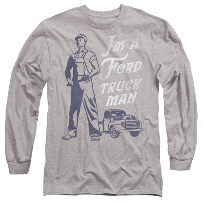 Ford Ford Truck Man Classic Mens Long Sleeve Shirt Athletic Heather Officially Licensed