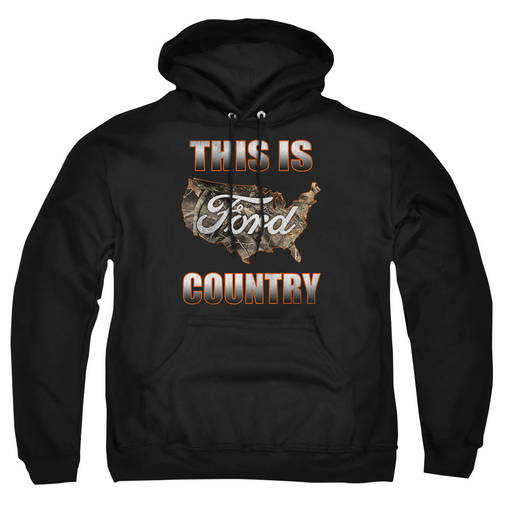 Ford Go Further Orange Camo Mens Hoodie Black Officially Licensed