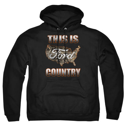 Ford Go Further Orange Camo Mens Hoodie Black Officially Licensed