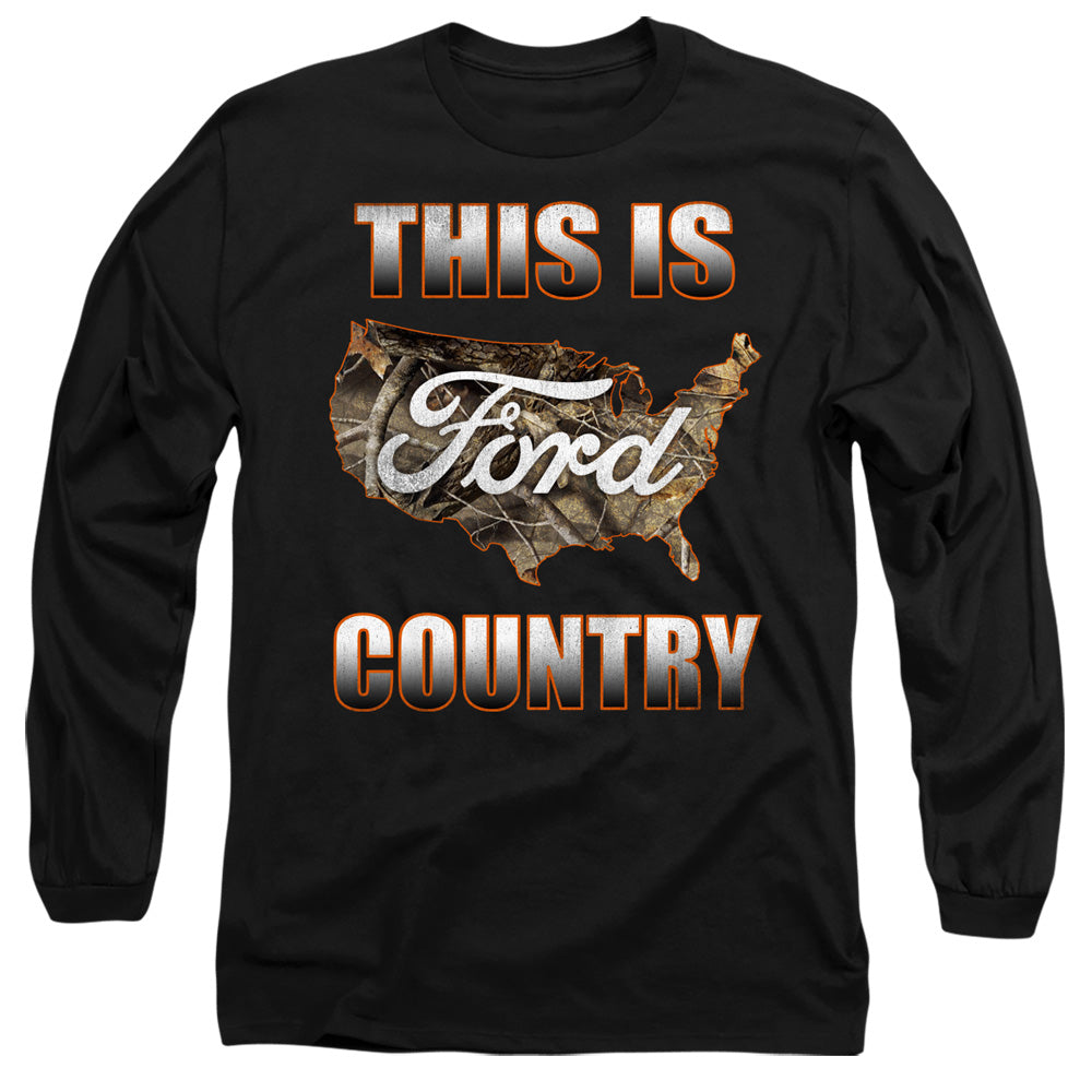 Ford Go Further Orange Camo Mens Long Sleeve Shirt Black