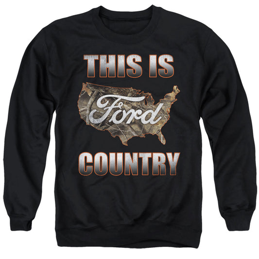 Ford Go Further Orange Camo Mens Crewneck Sweatshirt Black