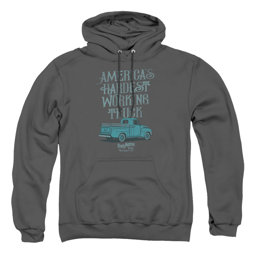 Ford Vintage America'S Hardest Working Truck Mens Hoodie Charcoal Officially Licensed