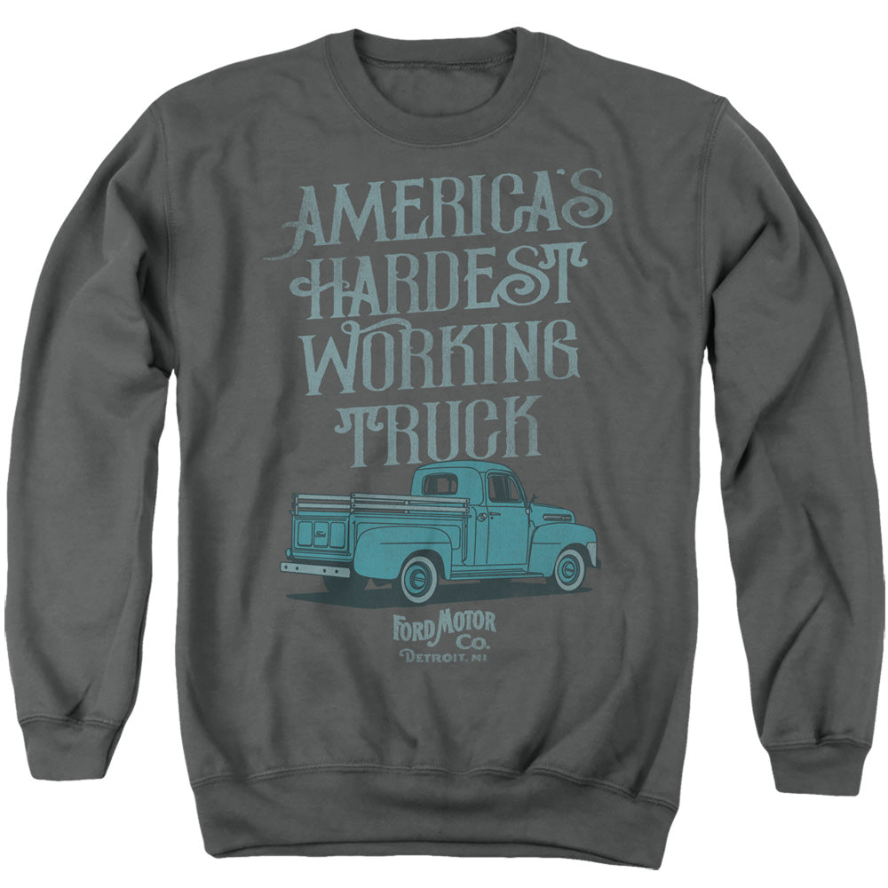 Ford Vintage America'S Hardest Working Truck Mens Crewneck Sweatshirt Charcoal