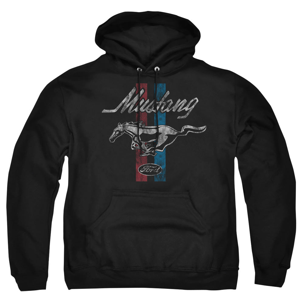 Ford Mustang Mustang Stripes Mens Hoodie Black Officially Licensed