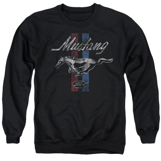 Ford Mustang Mustang Stripes Mens Crewneck Sweatshirt Black