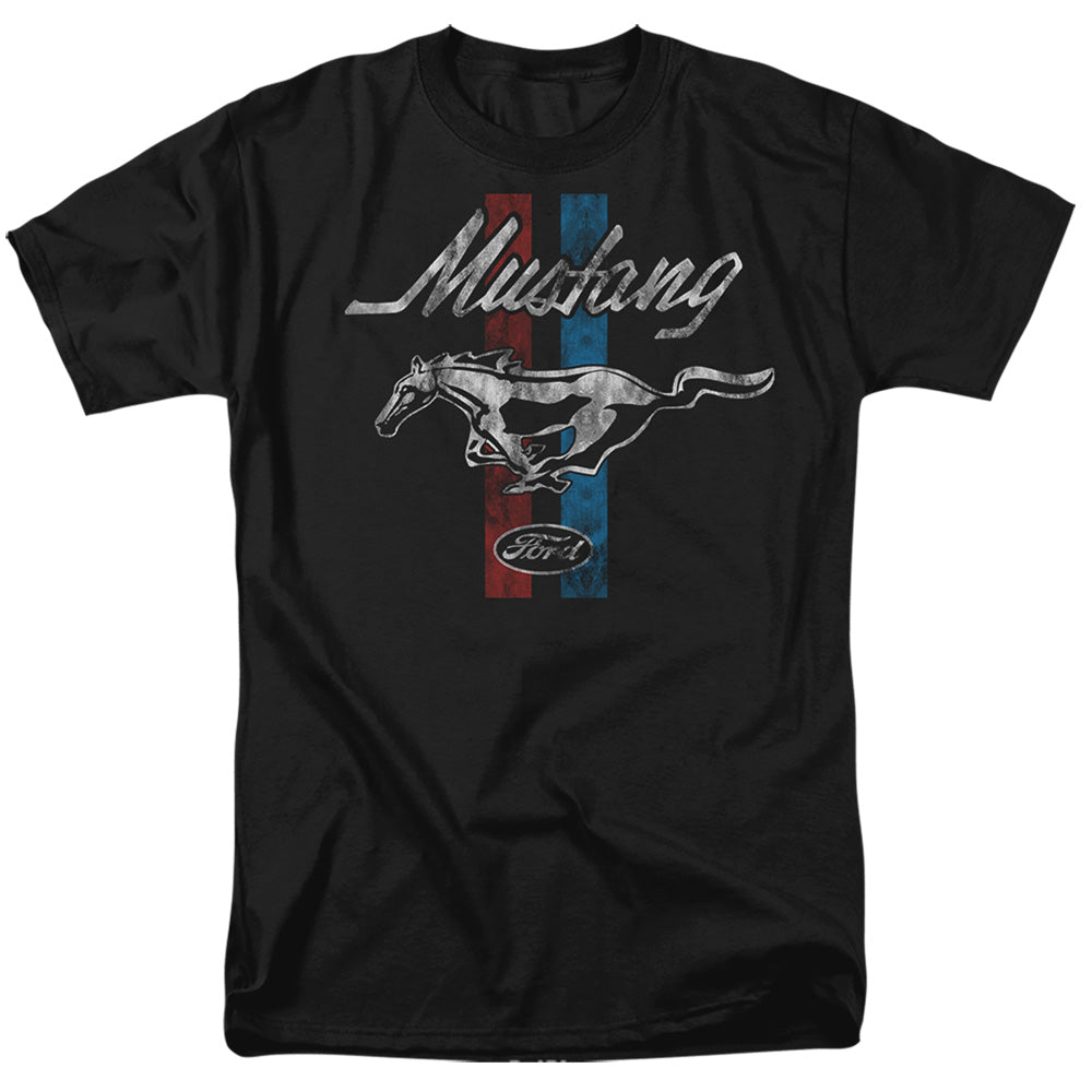 Ford Mustang Mustang Stripes Mens T Shirt Black