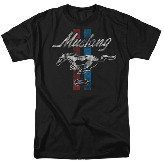 Ford Mustang Mustang Stripes Mens T Shirt Black