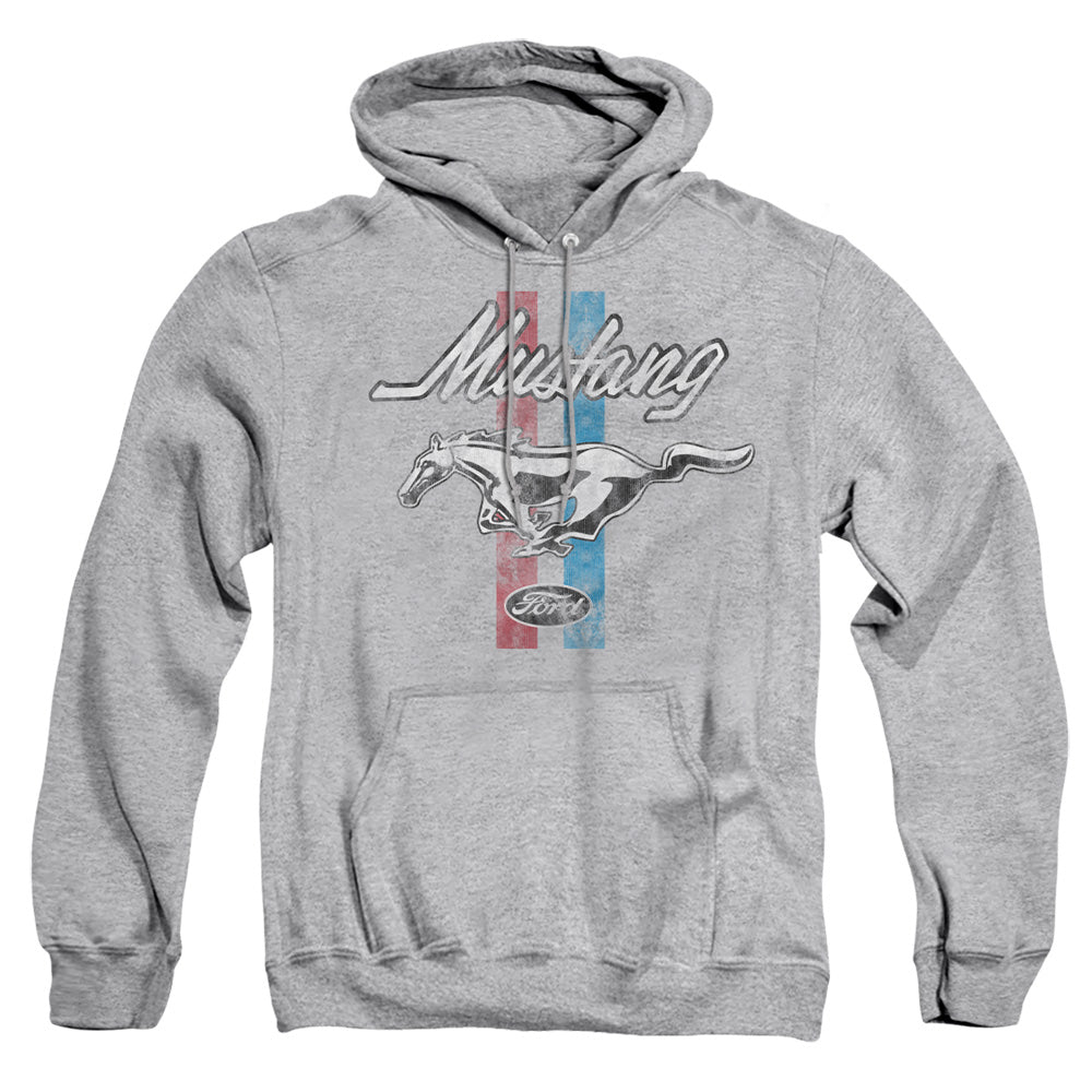 Ford Mustang Mustang Stripes Mens Hoodie Athletic Heather
