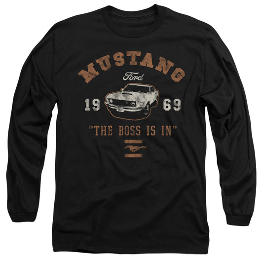 Ford Mustang Mustang The Boss Is In Mens Long Sleeve Shirt Black