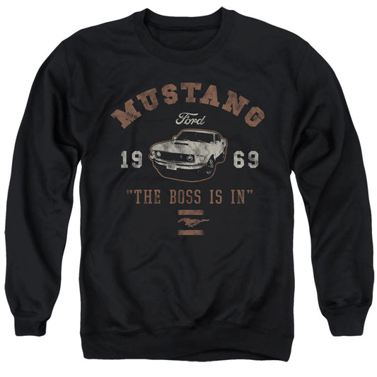 Ford Mustang Mustang The Boss Is In Mens Crewneck Sweatshirt Black